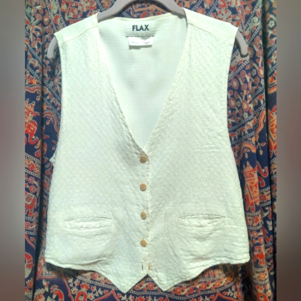 Flax Cream Textured Vest